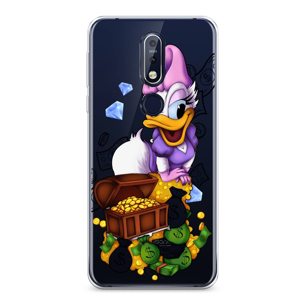

Чехол на Nokia 7.1 "Rich Daisy Duck", Коричневый;белый;фиолетовый, 122050-6