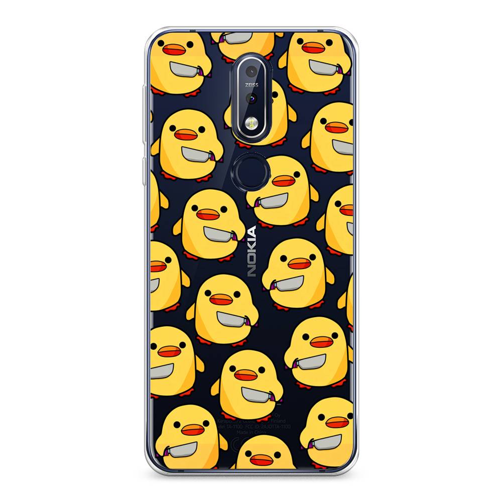 

Чехол на Nokia 7.1 "Утка с ножом", Прозрачный;желтый;оранжевый, 122050-1