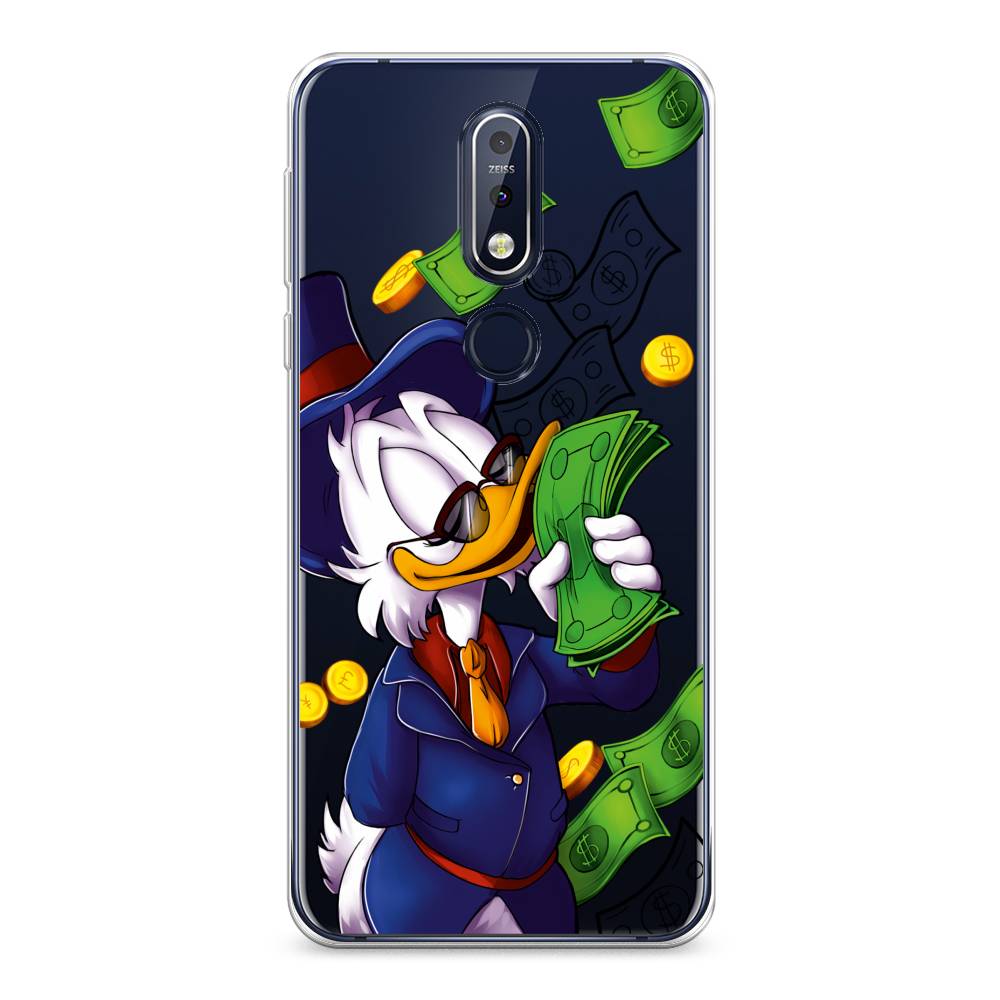 

Чехол на Nokia 7.1 "Scrooge McDuck with Money", Синий;зеленый;белый, 122050-6
