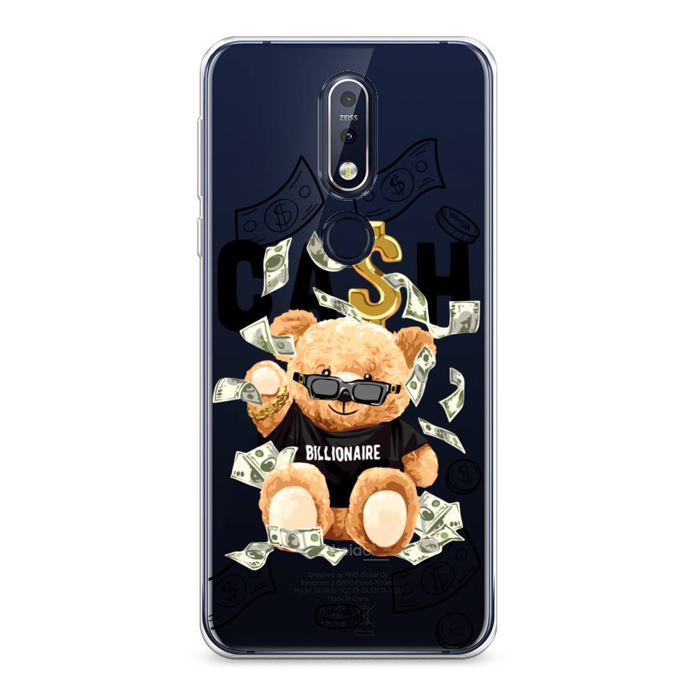 

Чехол на Nokia 7.1 "Big cash", Черный;серый;бежевый, 122050-6