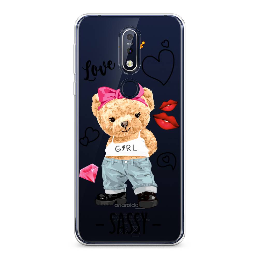 

Чехол на Nokia 7.1 "Sugar Mommy", Голубой;белый;розовый, 122050-6