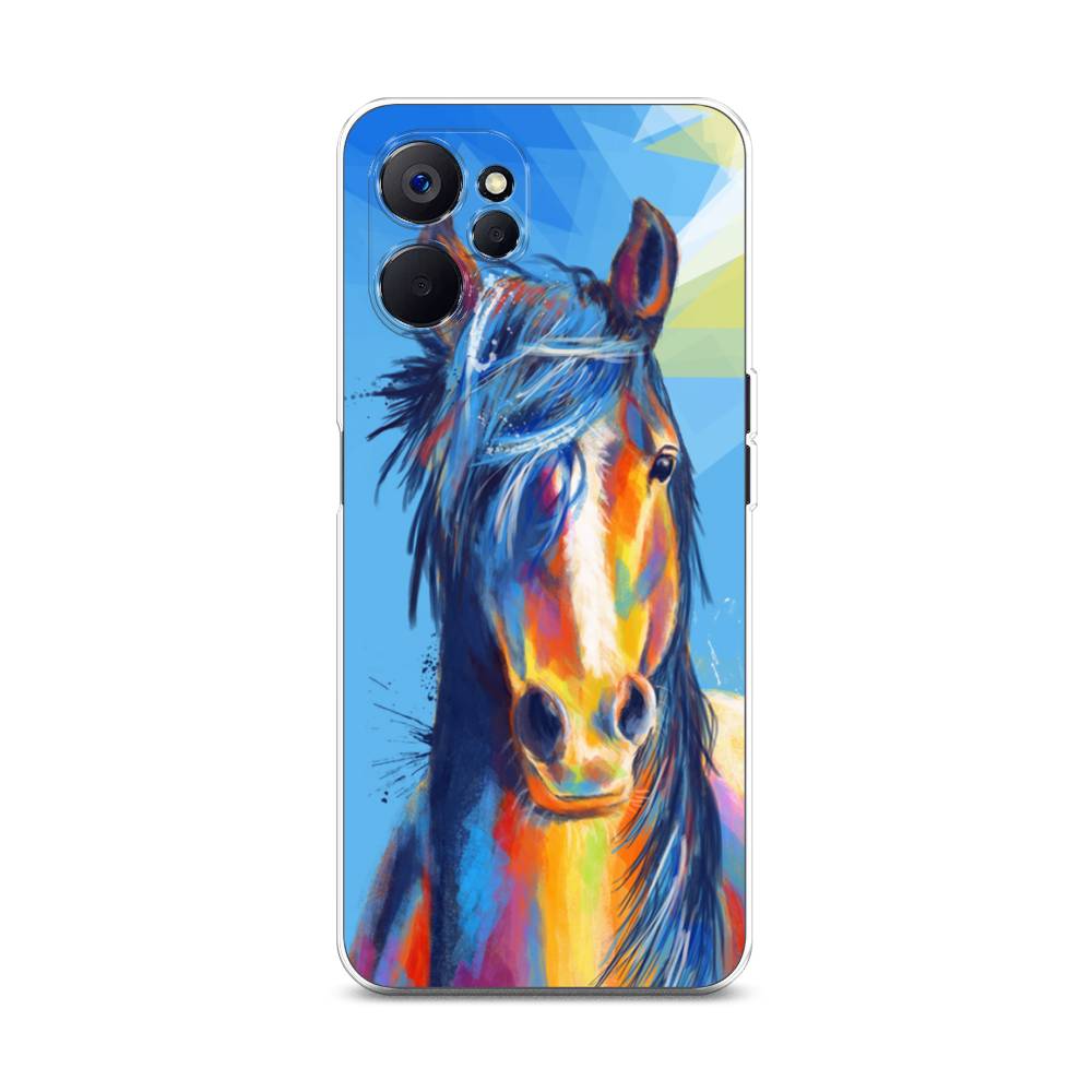 

Чехол на Realme 10 5G "Лошадь арт 3", Голубой;желтый;синий, 2512650-1