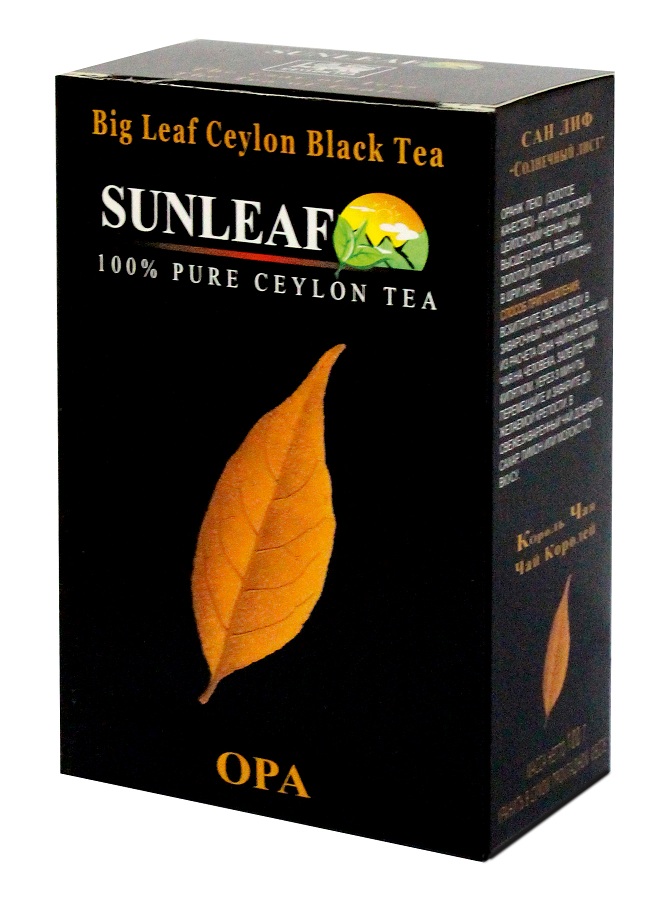 

Чай черный цейлонский Sunleaf листовой OPA, 100 г, Sunleaf OPA 100г