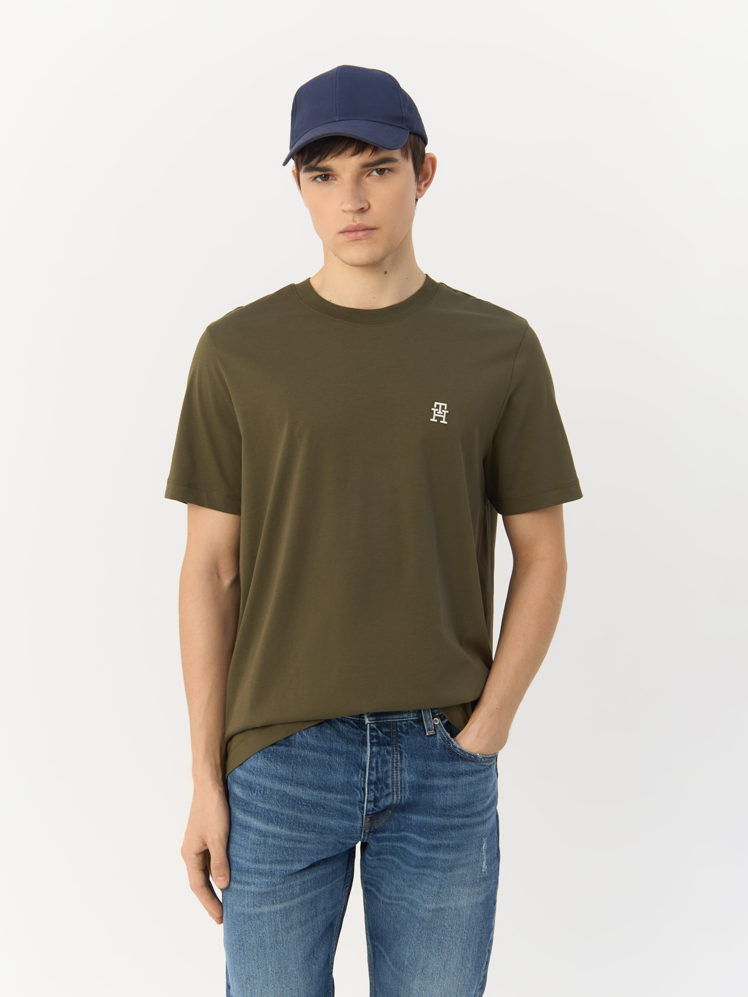 

Футболка мужская TOMMY HILFIGER Monogram Imd Tee MW0MW33987 зеленая L, Зеленый, Monogram Imd Tee