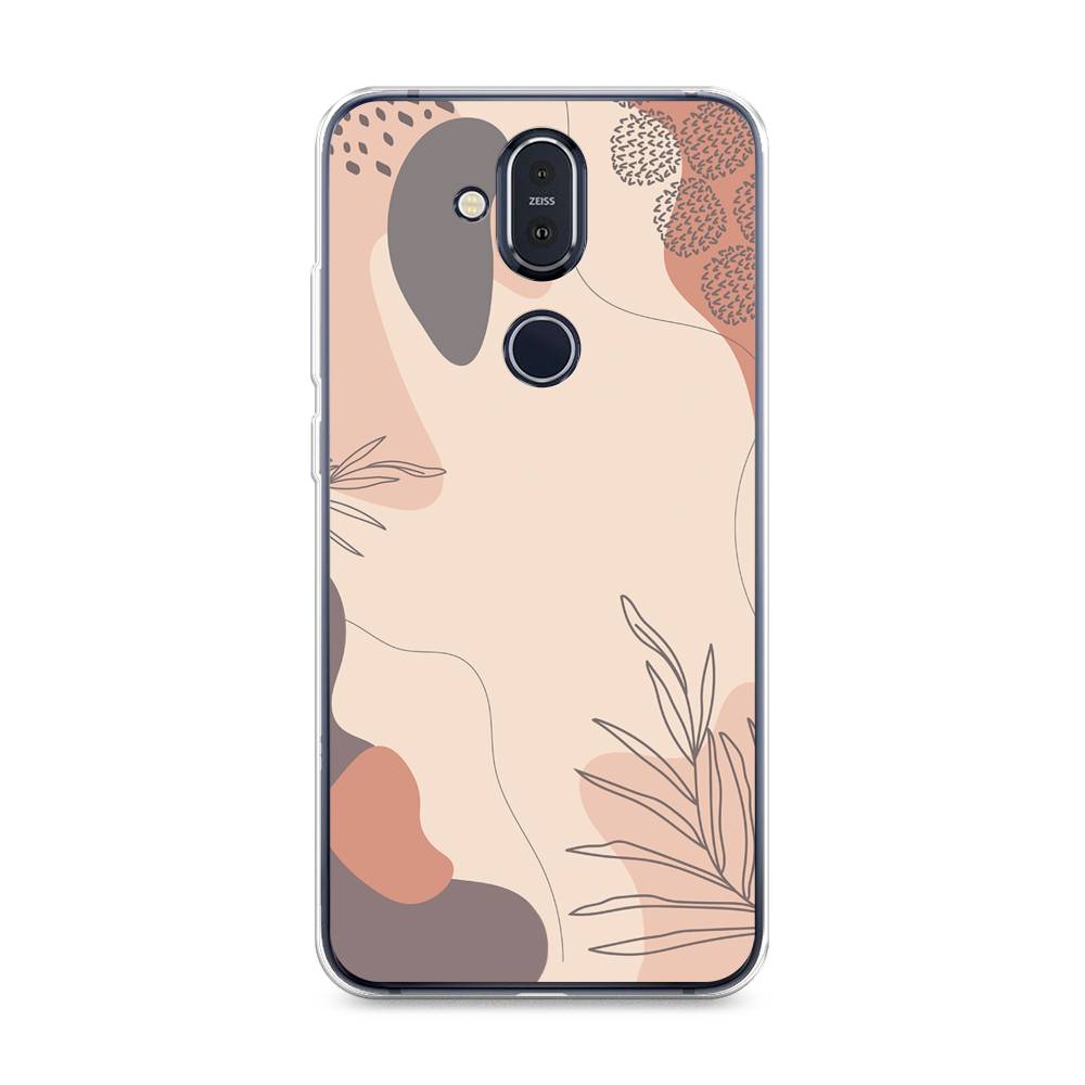 

Чехол на Nokia 8.1 "Нюдовые тона", Коричневый;серый, 122250-4