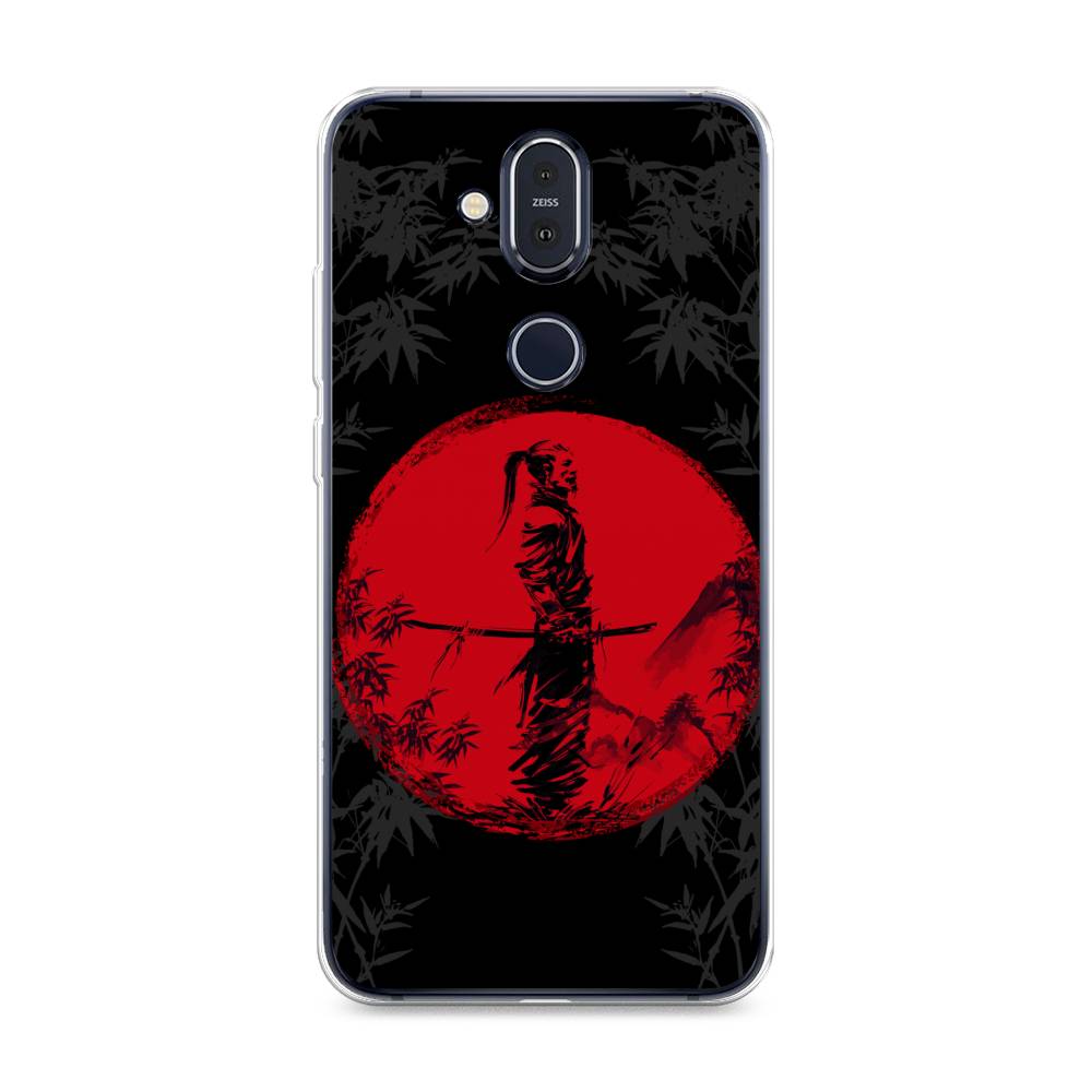 

Чехол на Nokia 8.1 "Самурай на красном фоне", Черный;красный;серый, 122250-4