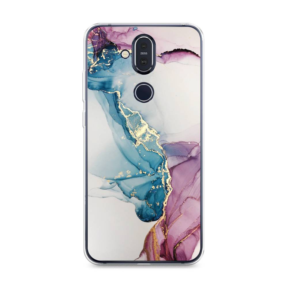 

Чехол на Nokia 8.1 "Розовые разводы рисунок", 122250-3