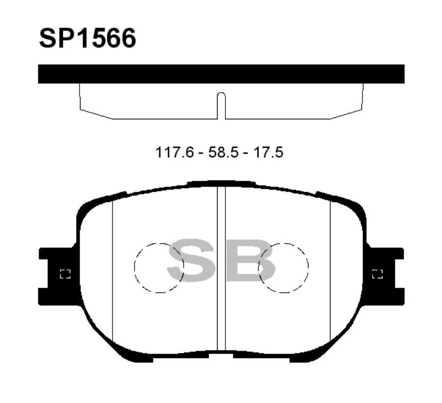 

Колодки тормозные SANGSIN BRAKE SP1566 TOYOTA VEROSSA (GX110) 01-04 толщ17,5 1шт
