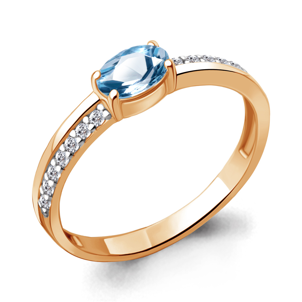 

Кольцо из серебра р. 17,5 AQUAMARINE 6953005А_925_з, 6953005А_925_з