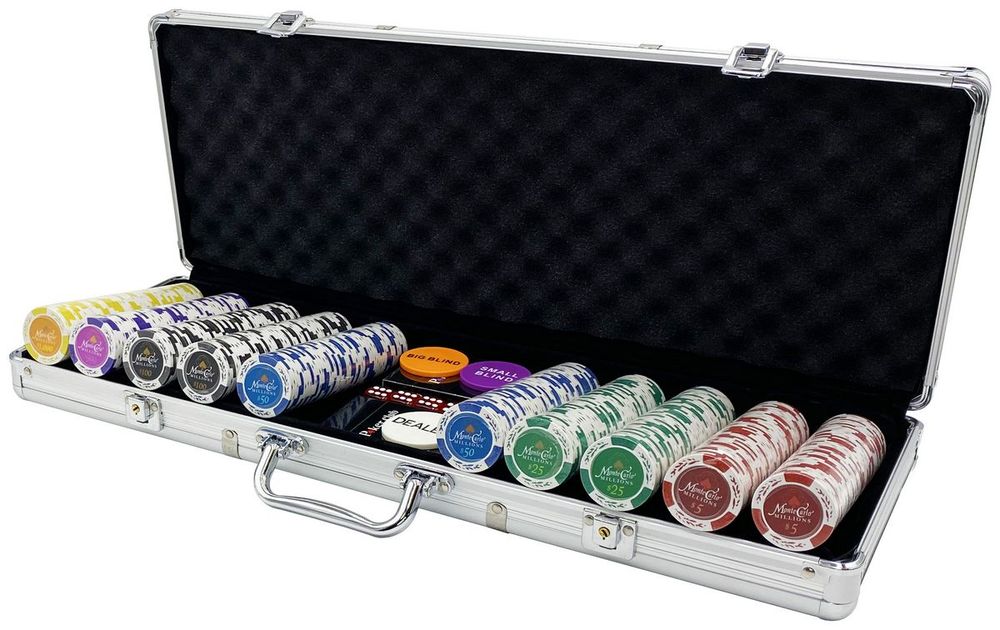 фото Покерный набор monte carlo, 500 фишек с номиналом в чемодане premium poker 14-500