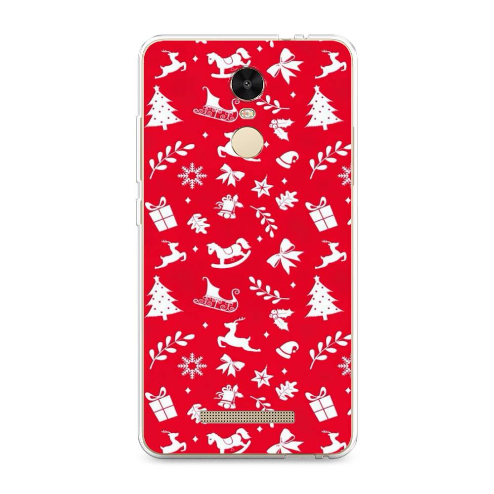 

Чехол на Xiaomi Redmi Note 3/Note 3 Pro "Красный новогодний фон", Красный;белый, 31750-5