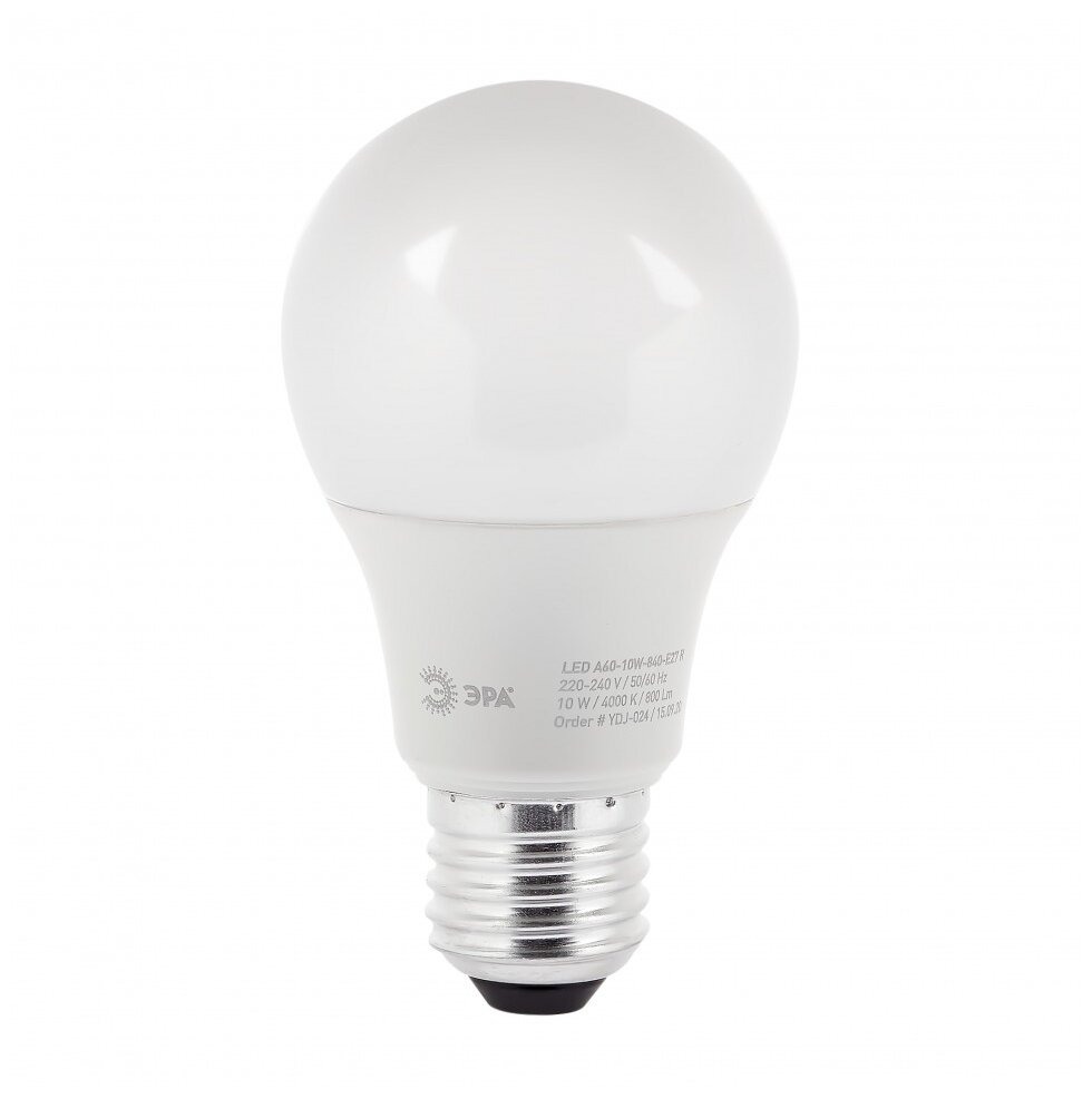 

Лампа Светодиодная E27 A60 10W (70W) 220V Холодный Eco Эра Led-Smd-A60-10W-840-E27 Eco