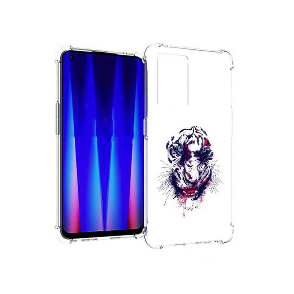 

Чехол MyPads Tocco для OnePlus Nord CE 5G безумный тигр, Прозрачный, Tocco