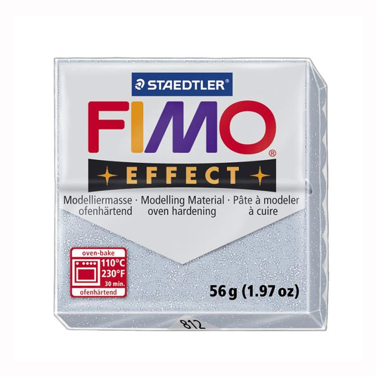 Полимерная глина FIMO Effect 8020-812 серебряный с блестками, 57 г 8020-812