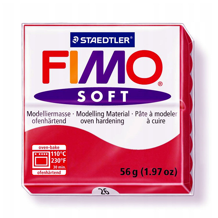 

Полимерная глина FIMO Soft 8020-26 вишневый, 57 г 8020-26