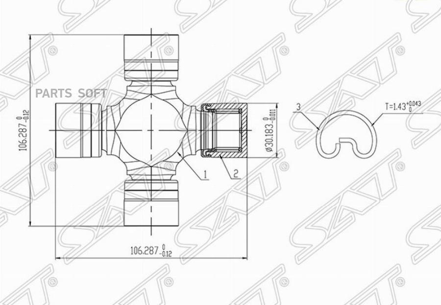 SAT ST-C7126-ZE00A Крестовина NISSAN ARMADA TA60/TITAN A60/INFINITI QX56 1шт