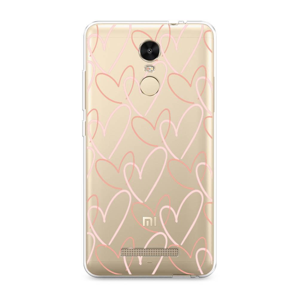 

Чехол на Xiaomi Redmi Note 3/Note 3 Pro "Узор из сердечек", Розовый;бежевый, 31750-6