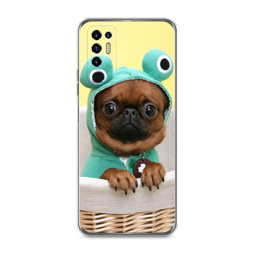 

Чехол для Tecno Pova 2 "Собачка в шапке лягушки", Коричневый;желтый;голубой, 300550-1