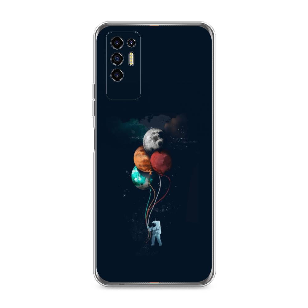 

Чехол для Tecno Pova 2 "Космонавт с шариками", Разноцветный, 300550-4