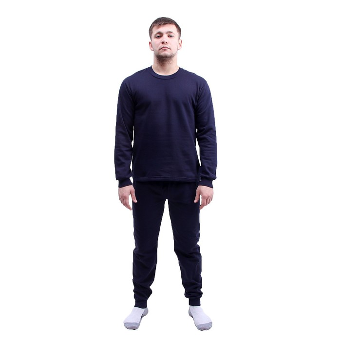 фото Термобелье мужское ,хлопок с начесом р.52 темно-синий nobrand