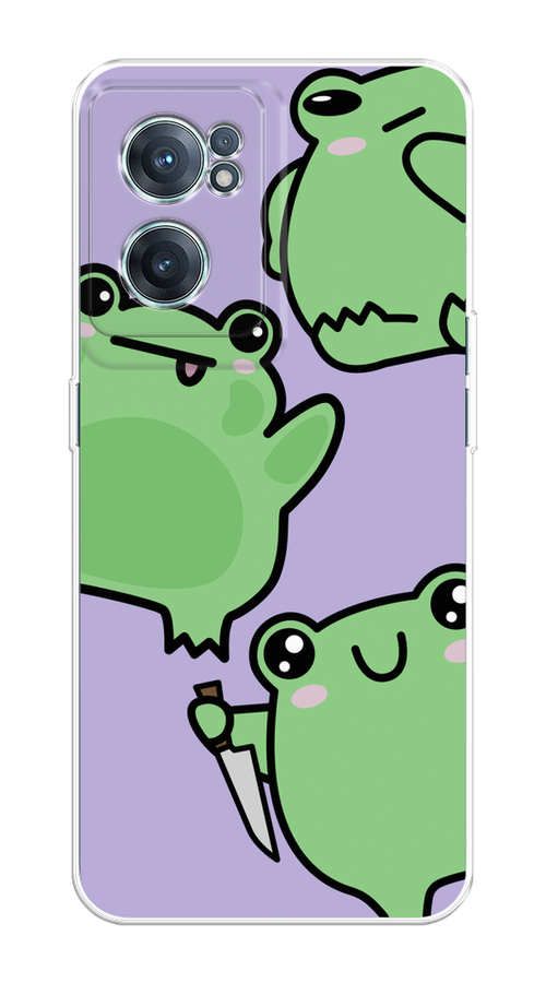 

Чехол на OnePlus Nord CE 2 5G "Опасные лягушата", Фиолетовый;зеленый;черный, 152650-1