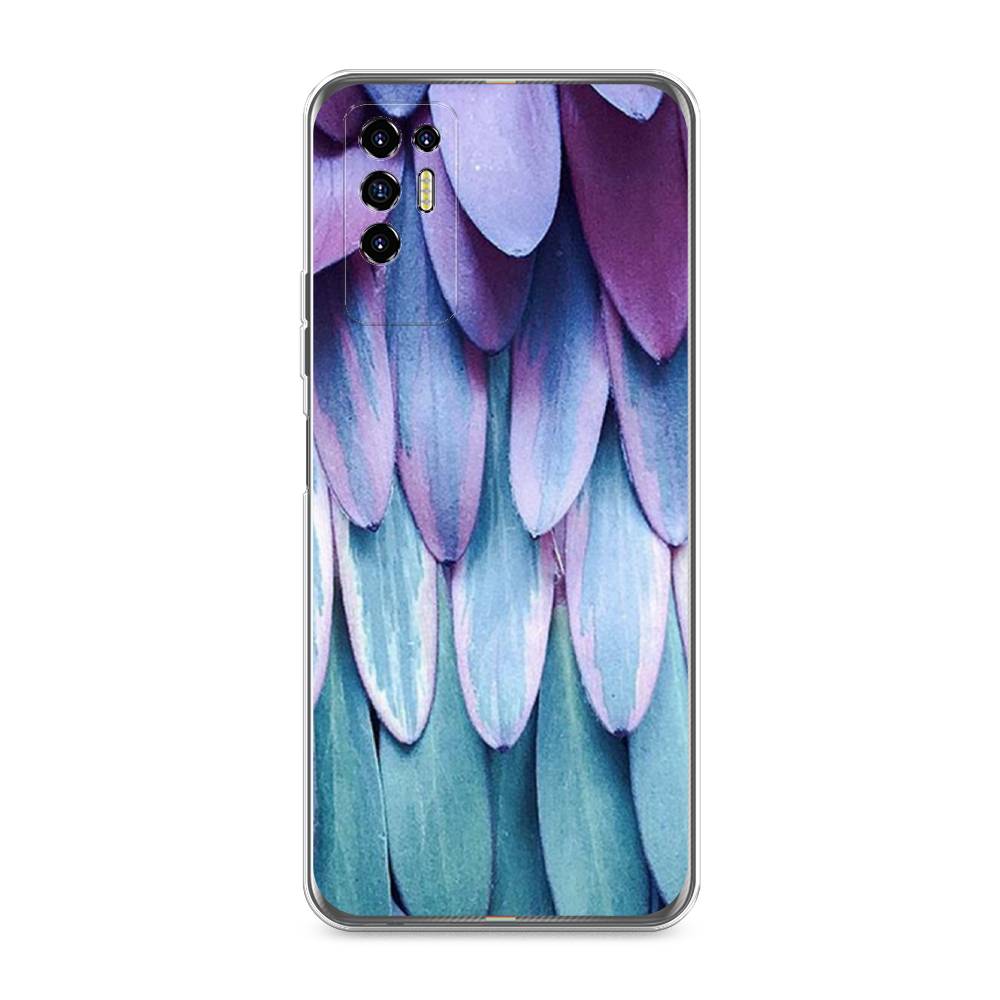 

Чехол для Tecno Pova 2 "Синее перо", Фиолетовый;голубой, 300550-3