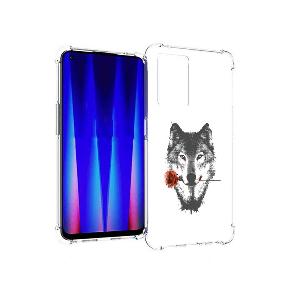 MyPads Tocco Case for OnePlus Nord CE 5G featuring a Wolf and Rose Design