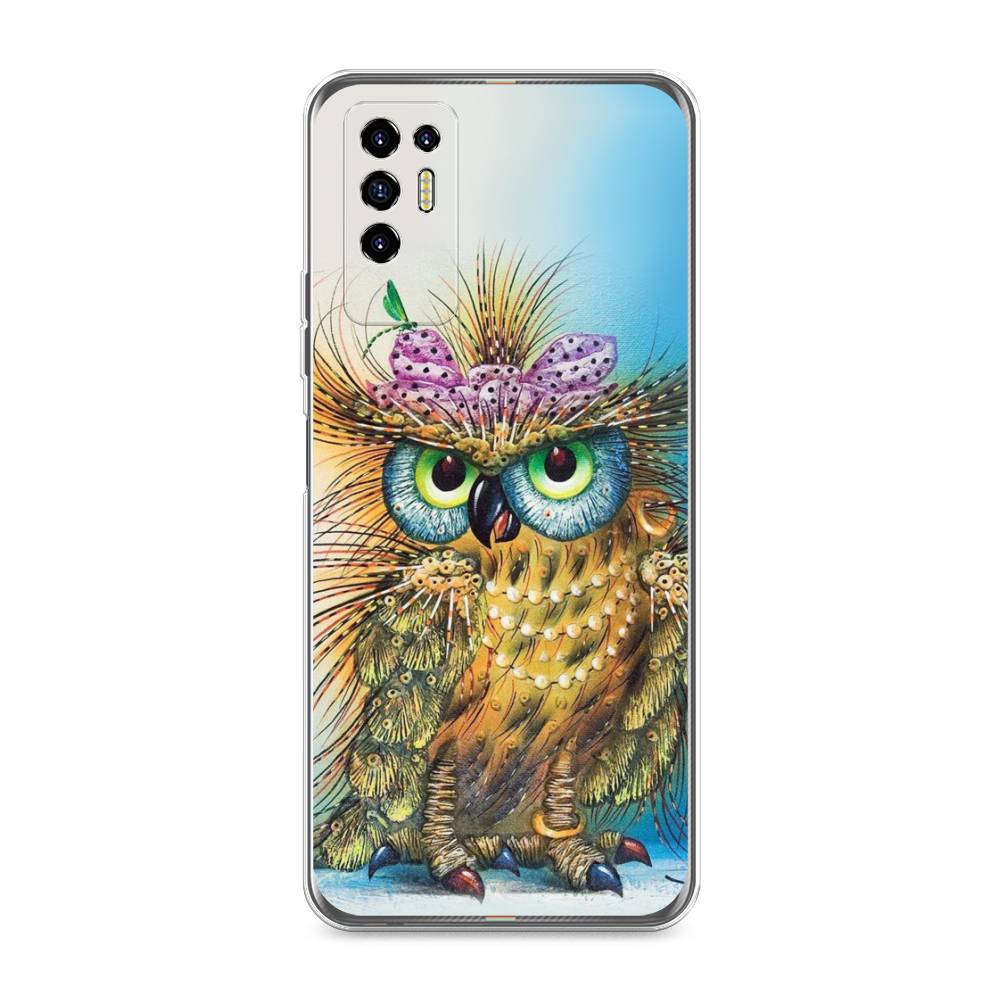 

Чехол для Tecno Pova 2 "Модная сова", Коричневый;голубой, 300550-1