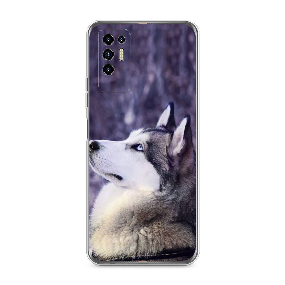 

Чехол для Tecno Pova 2 "Хаски 1", Фиолетовый;белый, 300550-1