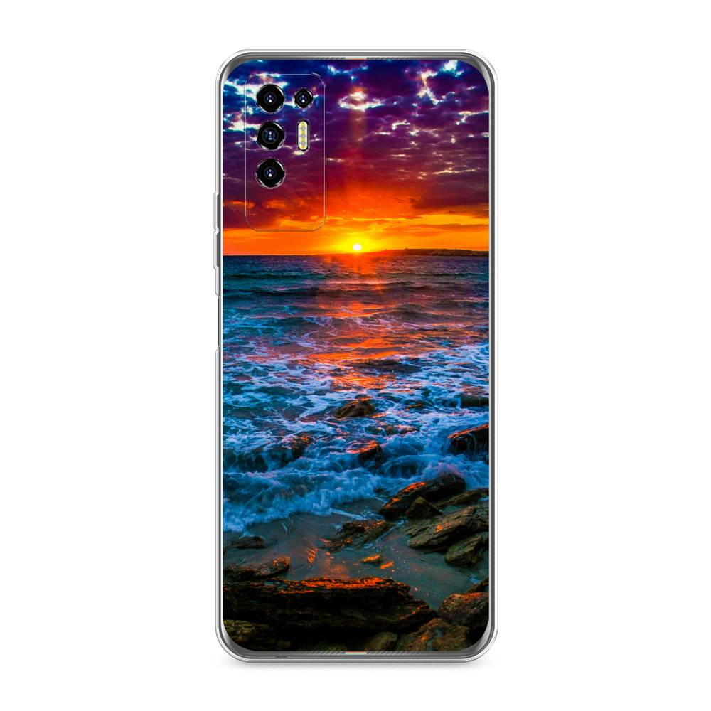 

Чехол для Tecno Pova 2 "Закат 1", Оранжевый;синий, 300550-2