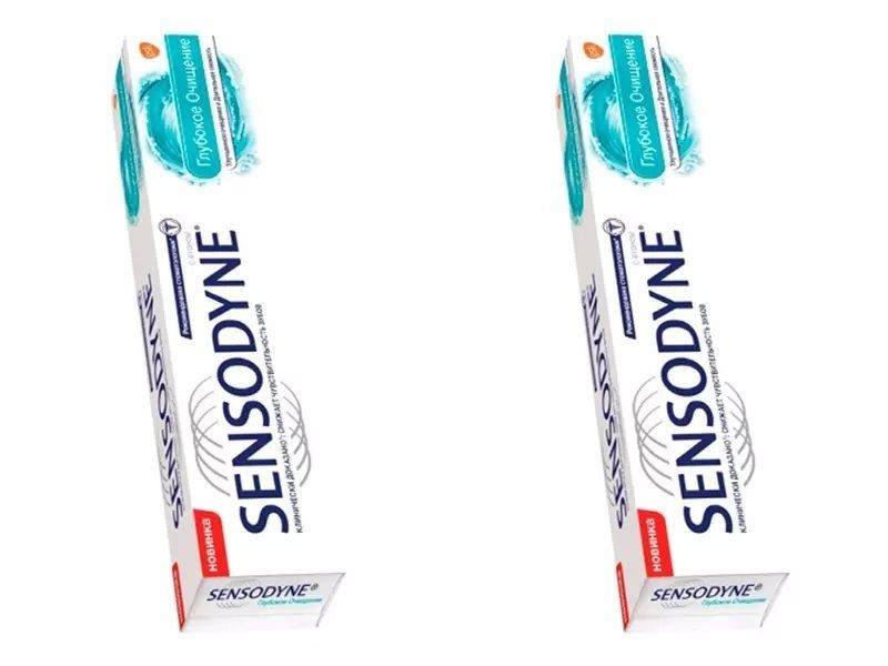 Зубная паста Sensodyne Глубокое очищение 75мл, 2 штуки биорепейр плюс з паста пародонтогель 75мл