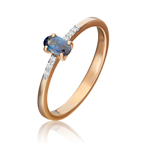

Кольцо из золота р.  PLATINA jewelry 01-1470-00-105-1110-30, бриллиант\сапфир, 01-1470-00-105-1110-30