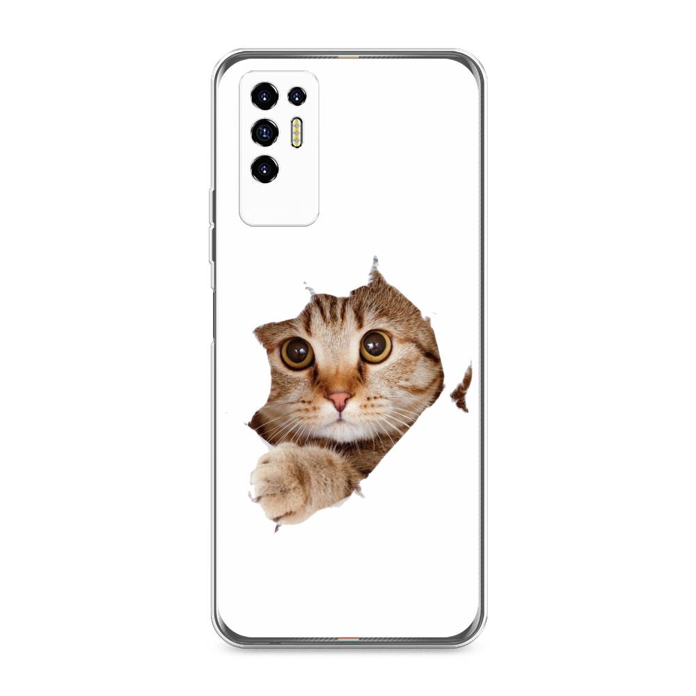 

Чехол для Tecno Pova 2 "Кот и бумага", Белый;коричневый, 300550-1