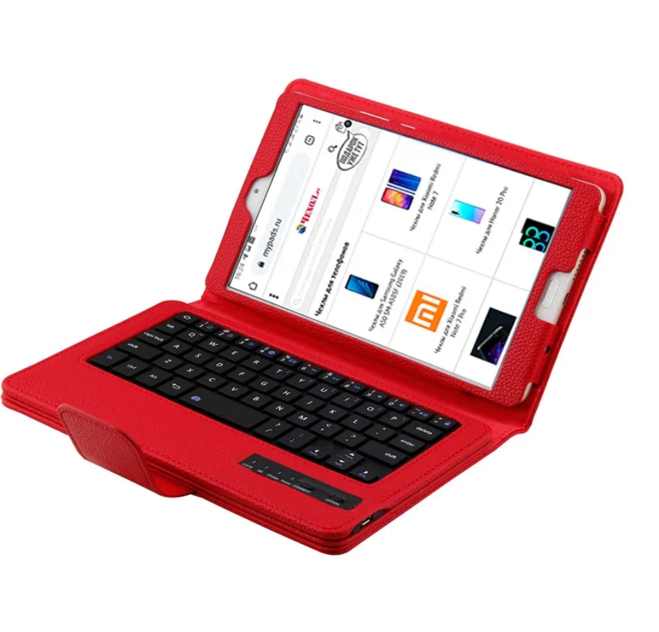 фото Чехол с bluetooth клавиатурой mypads для huawei mediapad m6 10.8 красный