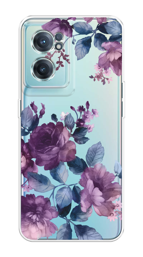 

Чехол на OnePlus Nord CE 2 5G "Purple Blossoms", Синий;фиолетовый, 152650-1