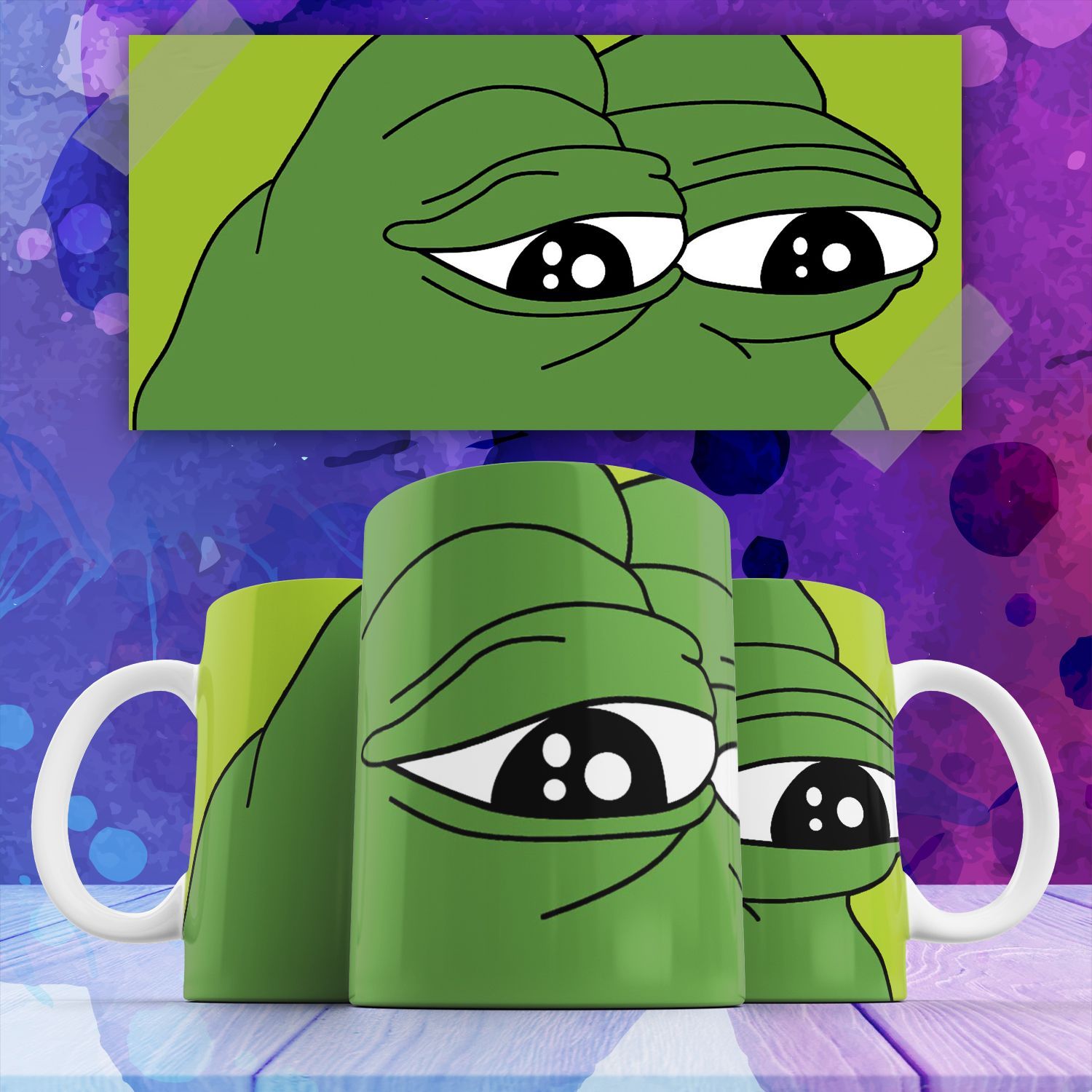 

Кружка Лягушка Пепе Pepe Frog мем с принтом 330 мл