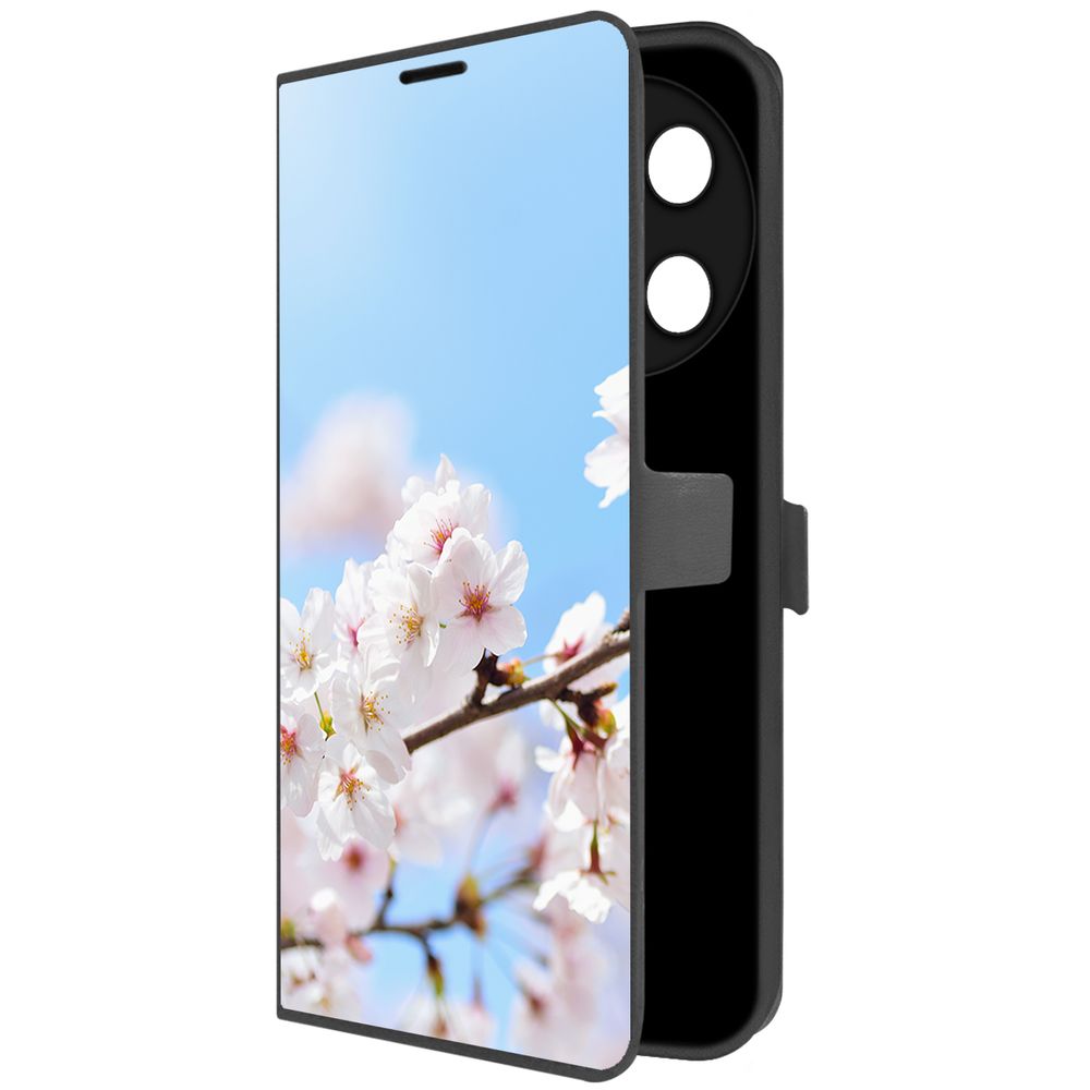 

Чехол-книжка Krutoff Eco Book для TECNO Camon 30 Pro 5G Цветение (черный)
