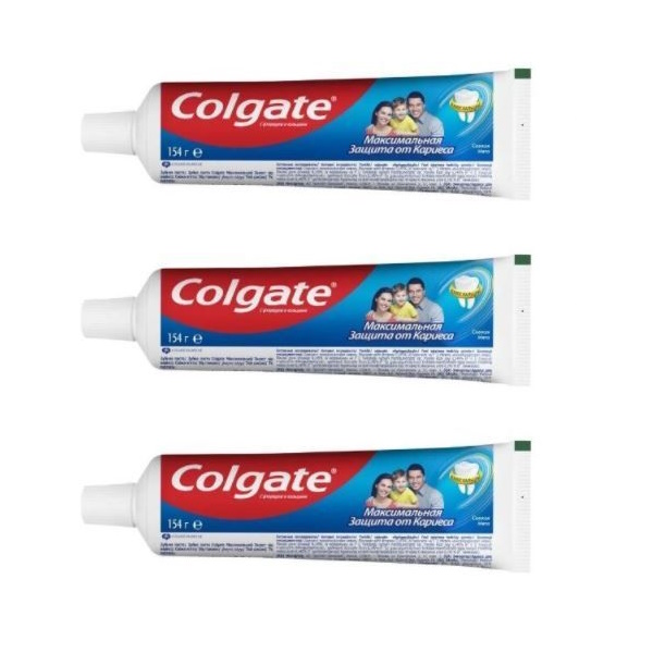 Зубная паста Colgate Максимальная защита от кариеса Свежая мята (синяя), 100мл, 3 шт зубная паста colgate макс фреш нежная мята 100 мл