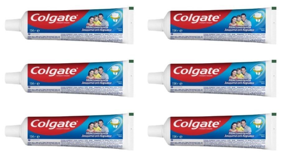 Зубная паста Colgate Максимальная защита от кариеса Свежая мята (синяя), 100мл, 6 шт элмекс з паста защита от кариеса 75мл