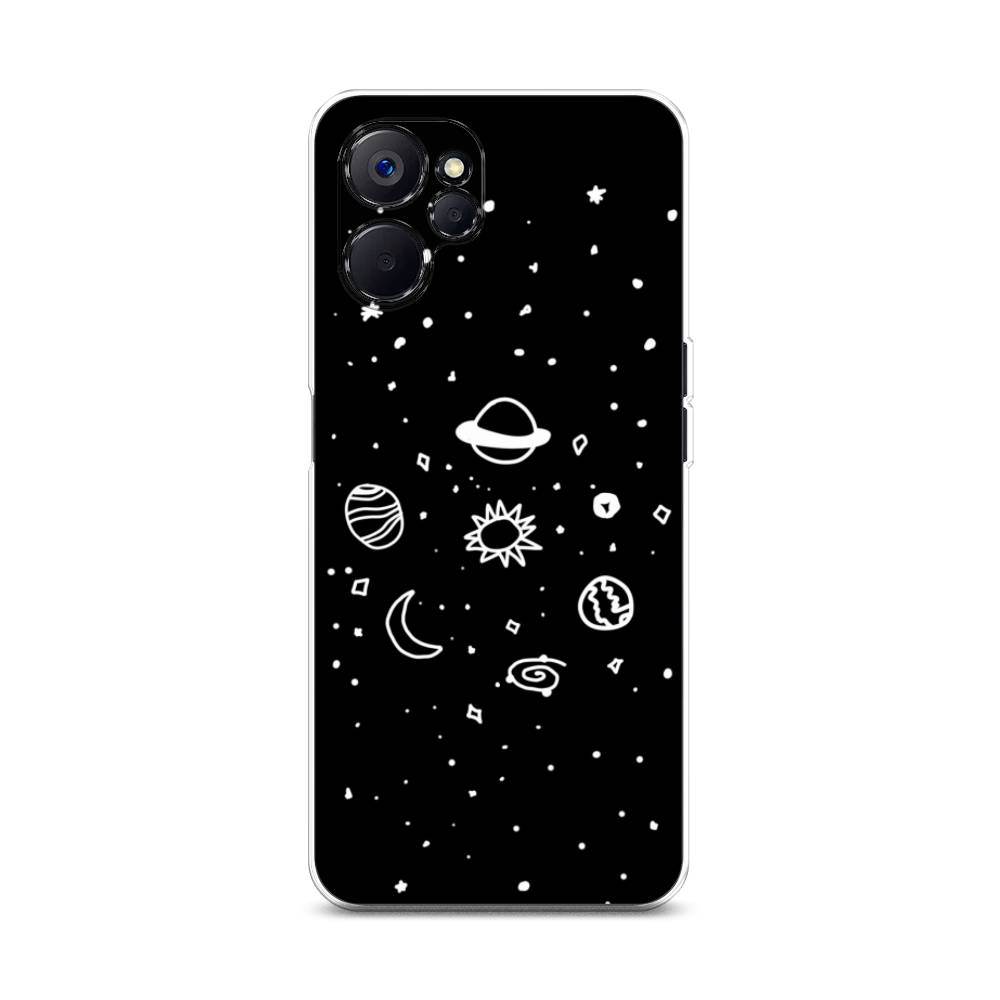 

Чехол на Realme 10 5G "Дудл солнечной системы", Бежевый;серый, 2512650-2