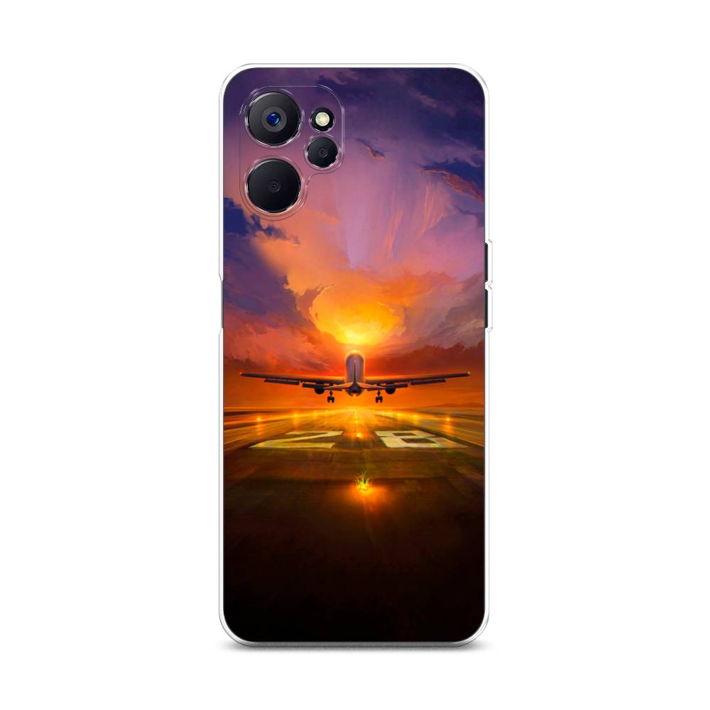 

Чехол на Realme 10 5G "Самолет на посадке", Оранжевый;синий, 2512650-6