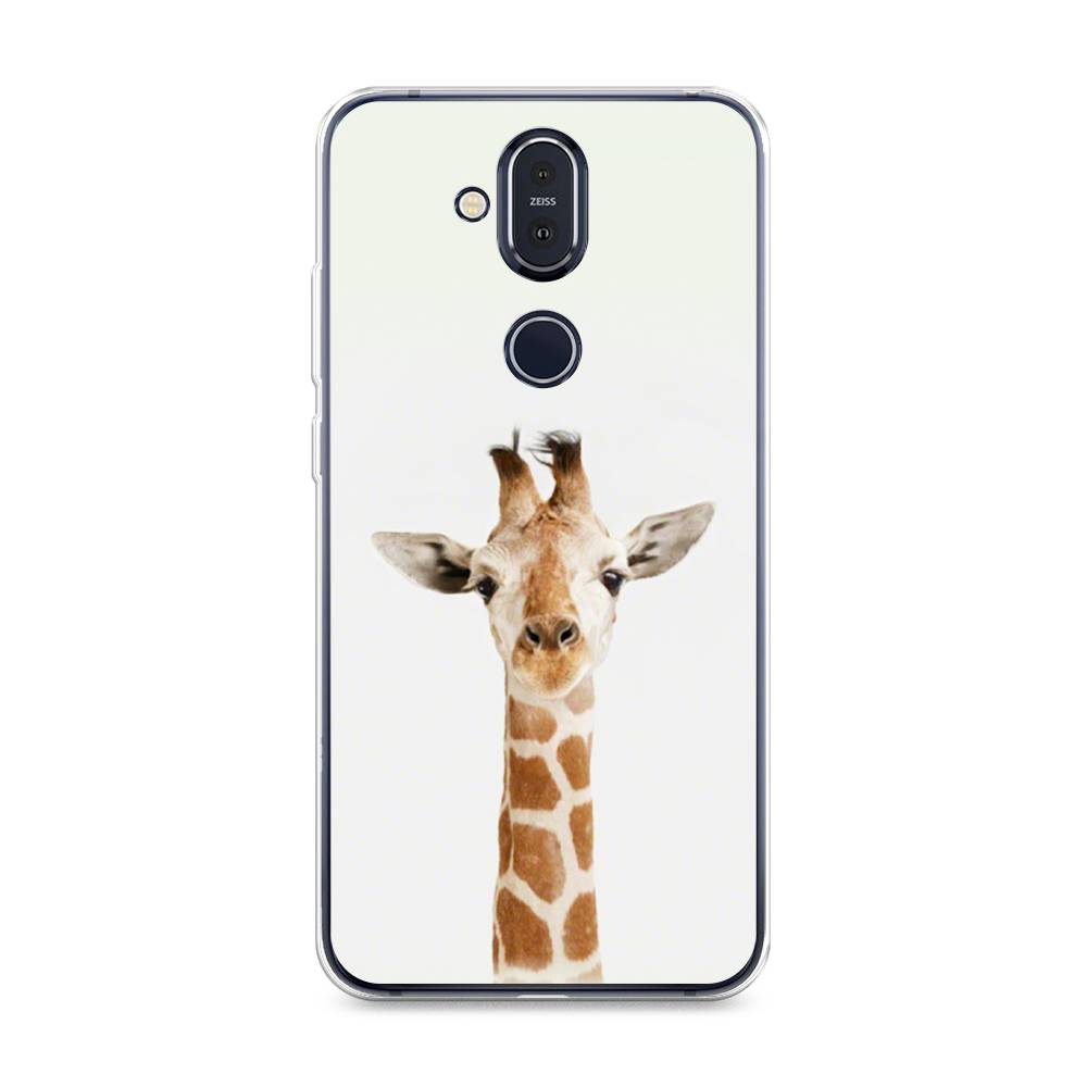 

Чехол на Nokia 8.1 "Любопытный жираф", Бежевый;коричневый, 122250-1