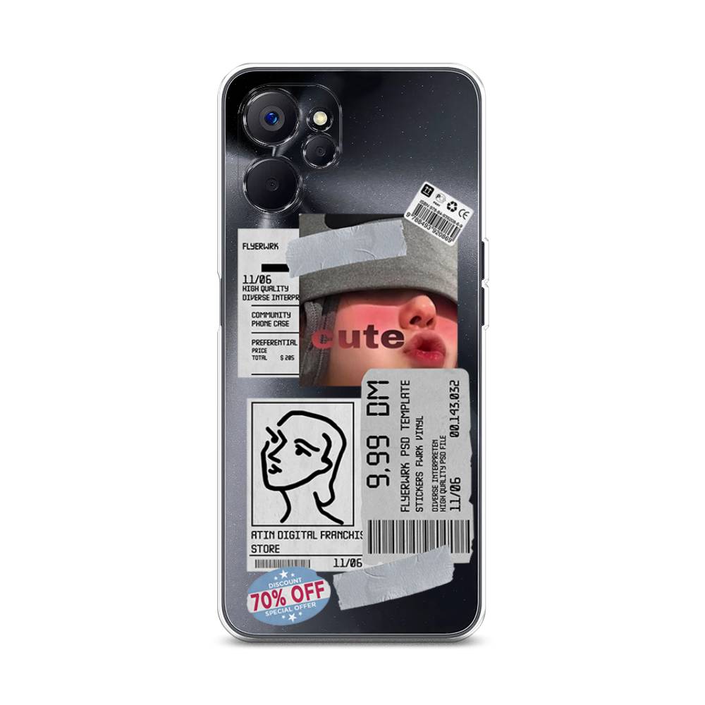 

Чехол на Realme 10 5G "Cute girl collage", Розовый;серый;голубой, 2512650-6