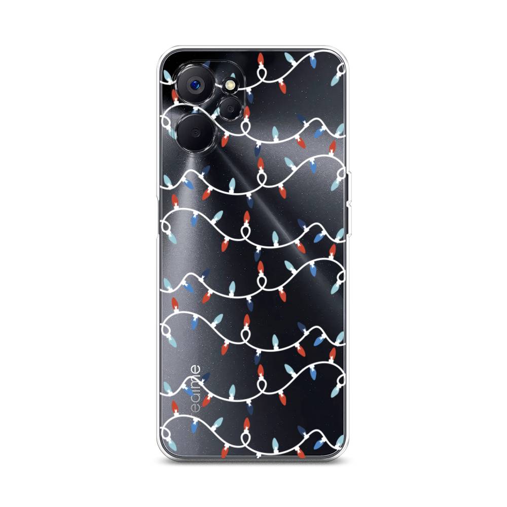 

Чехол на Realme 10 5G "Разноцветная гирлянда", Белый;красный;синий, 2512650-5