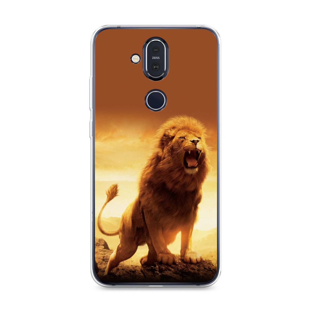 

Чехол на Nokia 8.1 "Львиный рык", Коричневый;желтый;оранжевый, 122250-1