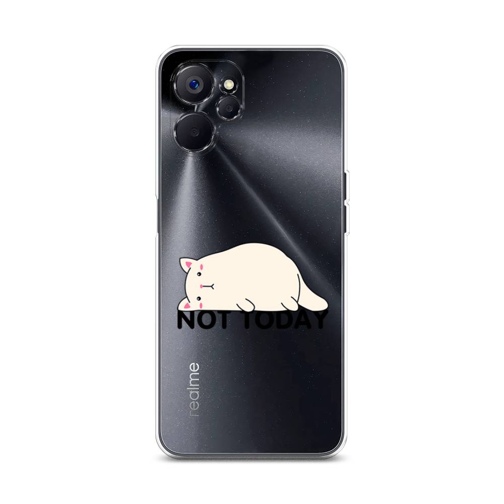 

Чехол на Realme 10 5G "Cat not today", Белый;розовый;черный, 2512650-1