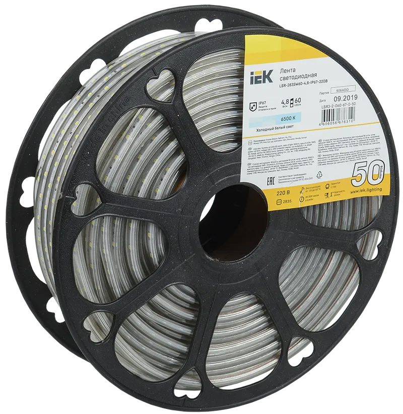 

IEK Лента LED 50м LSR-2835WW60-4, 8-IP67-220В LSR3-1-060-67-0-50