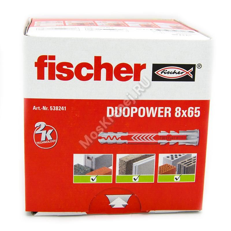 Дюбель Fischer DuoPower универсальный, высокотехнологичный, 8х65, 50 шт дюбель универсальный fischer 14x70 duopower 2 шт 537655