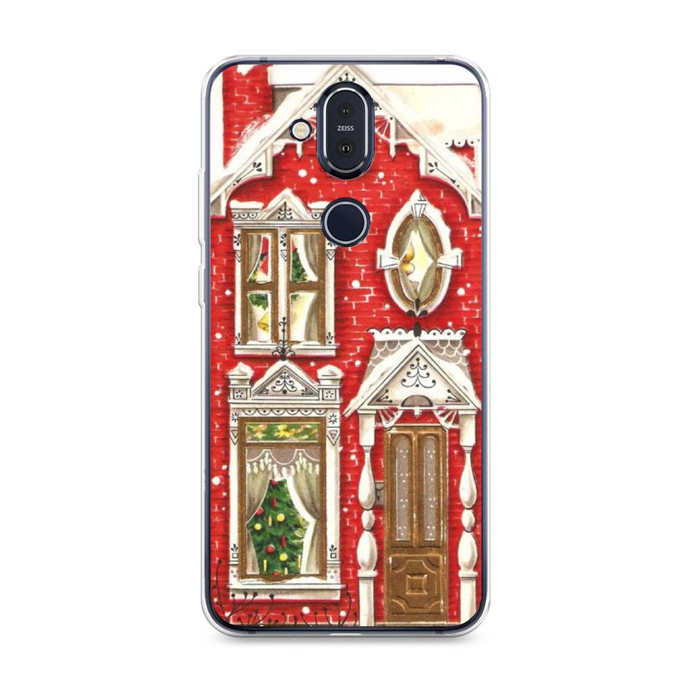 

Чехол на Nokia 8.1 "Пряничный домик", Белый;красный;зеленый, 122250-5