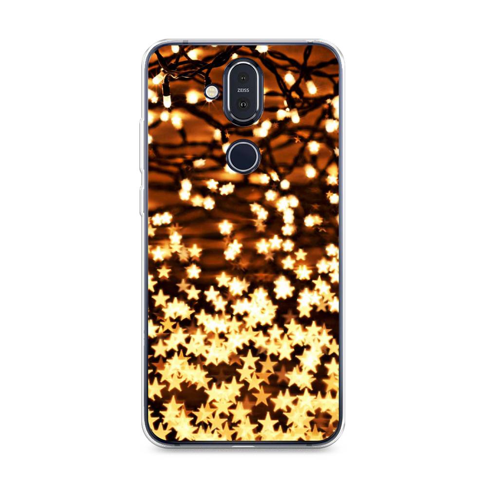 

Чехол на Nokia 8.1 "Новогодняя гирлянда", Золотистый, 122250-5